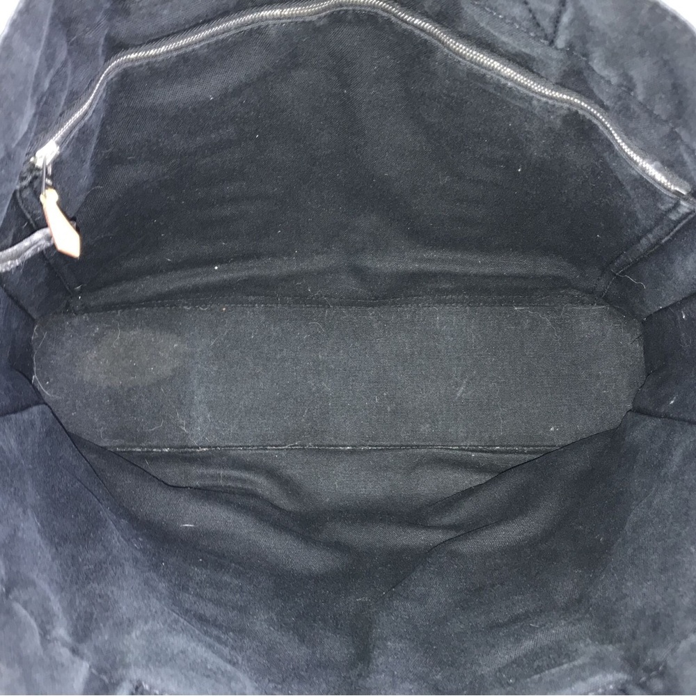 HERMES Bag Handbag Black Canvas Yell line Authentic - Picture 7 of 9